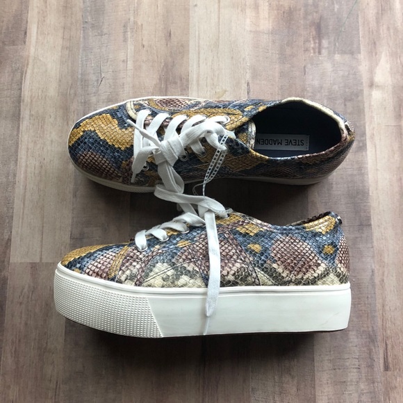 Steve Madden Snake Print Emmi Platform Sneakers - Picture 7 of 10